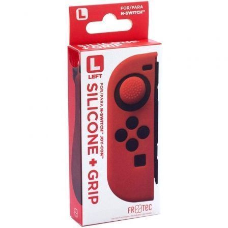 FR-TEC Funda de silicona con Grip para Joy-Con Izquierdo Rojo